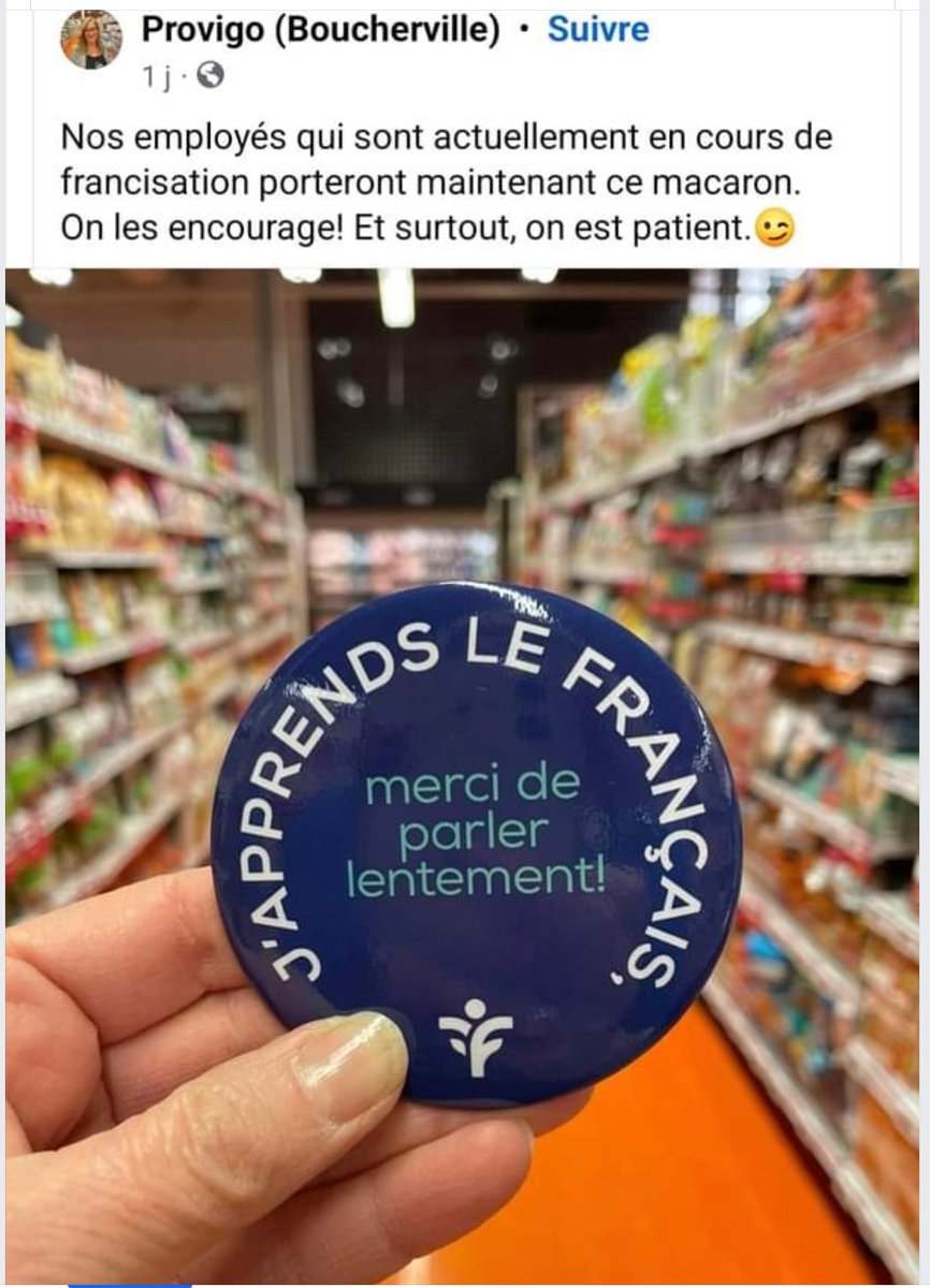 ilaporte's tweet photo. Excellent !

Que tous les employeurs fassent pareil !

Un message montrant 1. qu’ils acceptent que le service doit être offert en français et que la langue de travail est le français, 2. qu’ils y travaillent activement et 3. ne laissent pas les employés seuls face à la situation. https://t.co/qc2siZBHLs