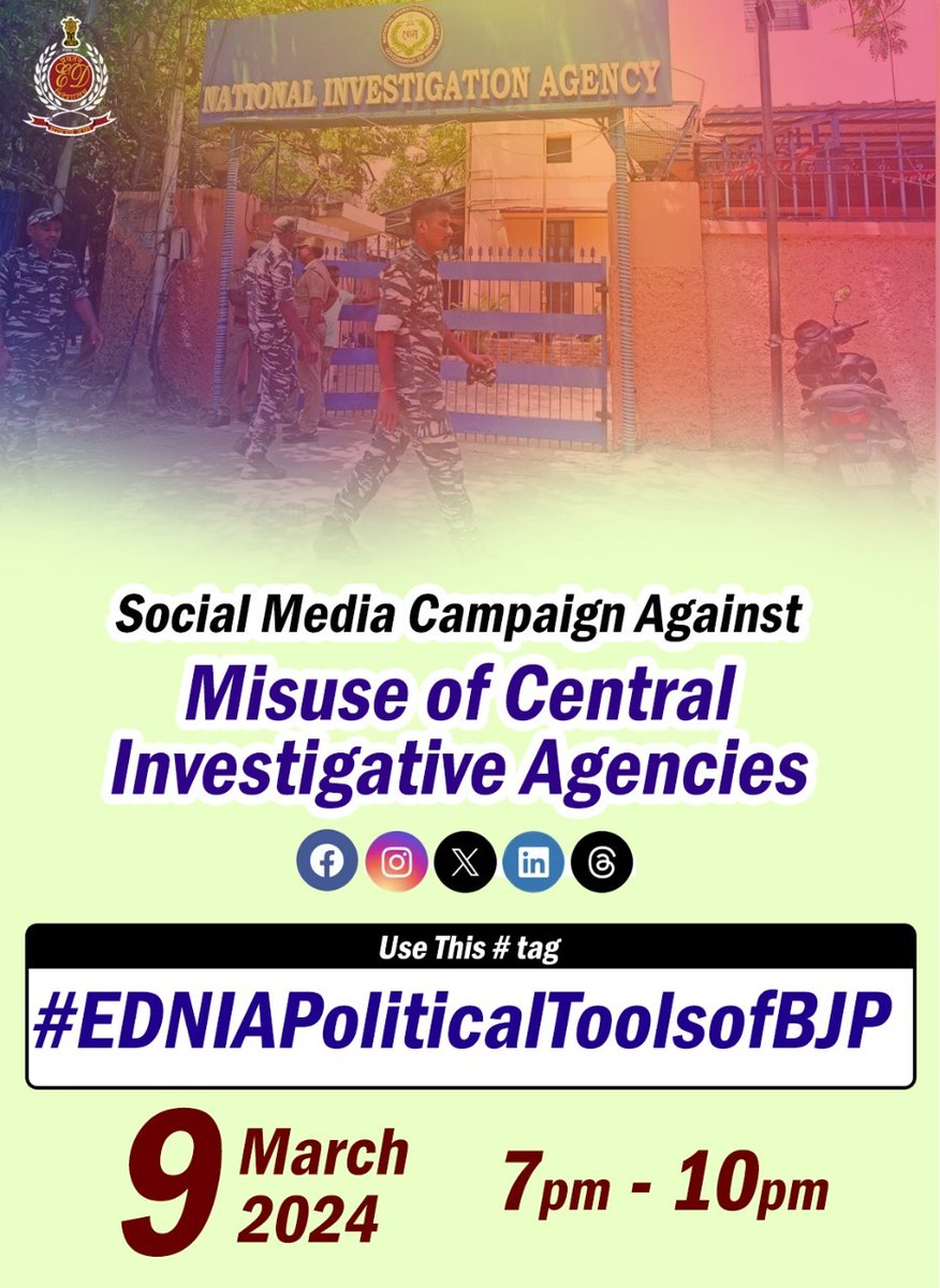 mr_kayyum_sk_47's tweet photo. Opposition parties are being suppressed by threats in the name of Ed, NIA, CBI, IT. This is dangerous for the democracy of this country.
#EDNIAPoliticalToolsofBJP https://t.co/PNZFqasOrO