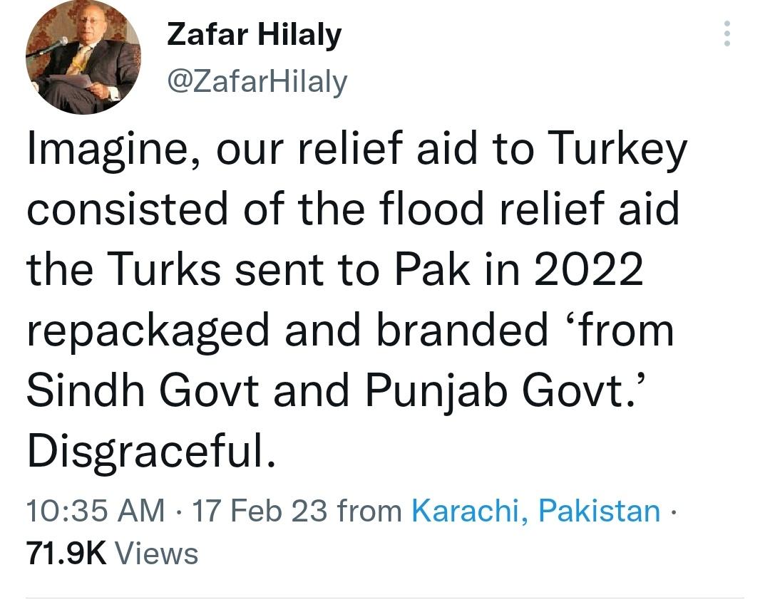 Hena201's tweet photo. Not only did PDM (coalition of parties led dynastic PMLN+PPP) emptied out Pakistan's treasury, they also pocketed the flood aid given by intl relief.
Kept the relief aid, sold it in the market of their members to profit from & used it for campaign bribery
#RightToFoodSecurity https://t.co/FfmK7jW8Da