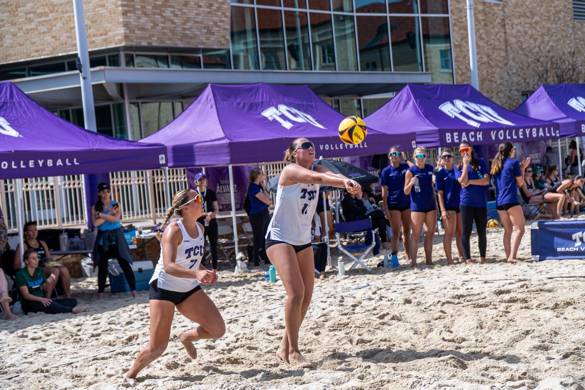 TCUBeachVB's tweet photo. Let's 𝙧𝙪𝙣 𝙞𝙩 𝙗𝙖𝙘𝙠 😈
#GoFrog🐸🏖️🏐 x #OneTeam https://t.co/5gX3aNg6B2