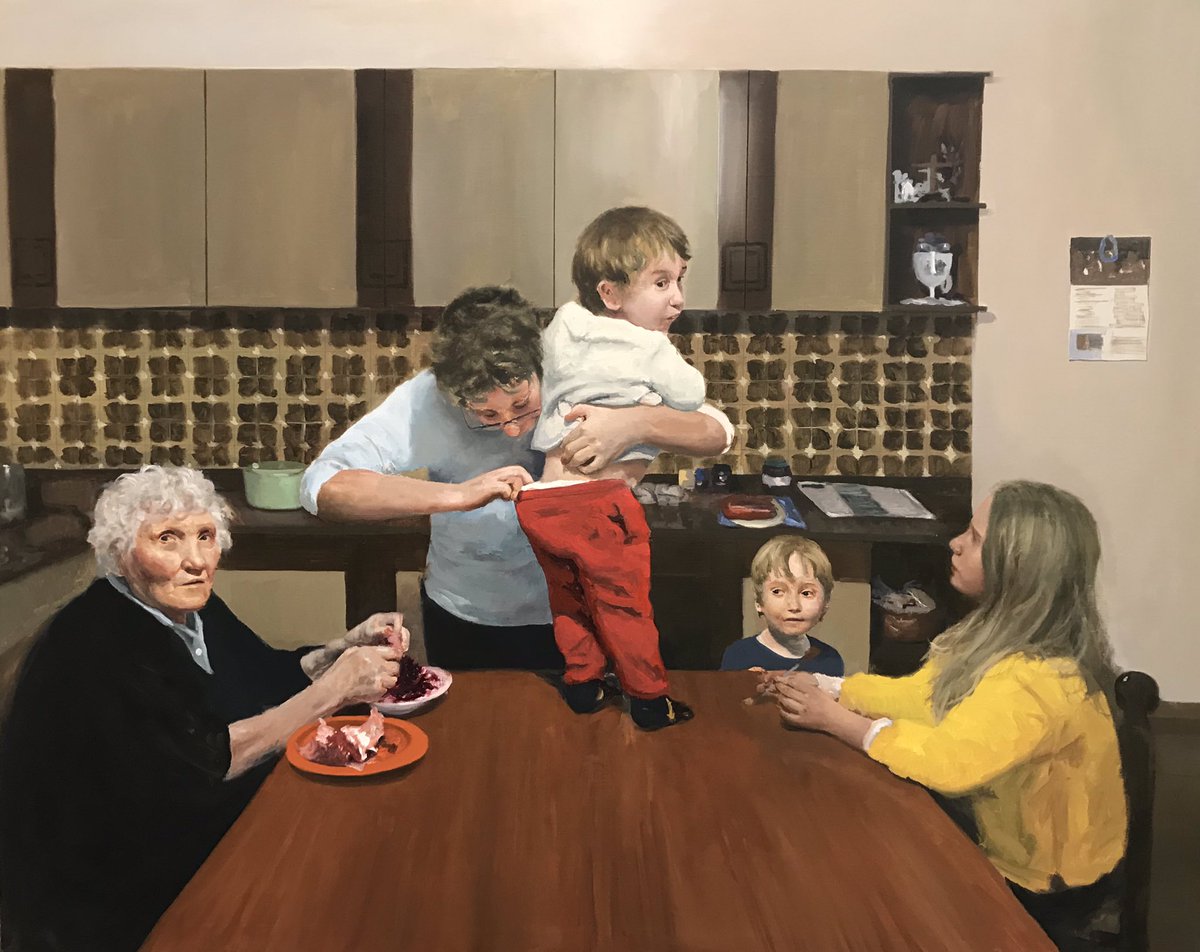 pepebaenanieto's tweet image. Falsa alarma , óleo sobre lino