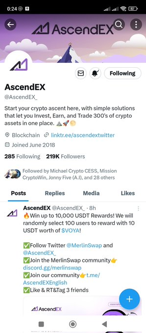 @AscendEX_ @MerlinSwap Incredible opportunitie like these are few. Thanks for such a great giveaway.🎉🎊
🍀Friends: 
⚡ 
@bonashom

⚡ 
@0xYess28

⚡ 
@brg_lopez

May luck be with us🤩🥰