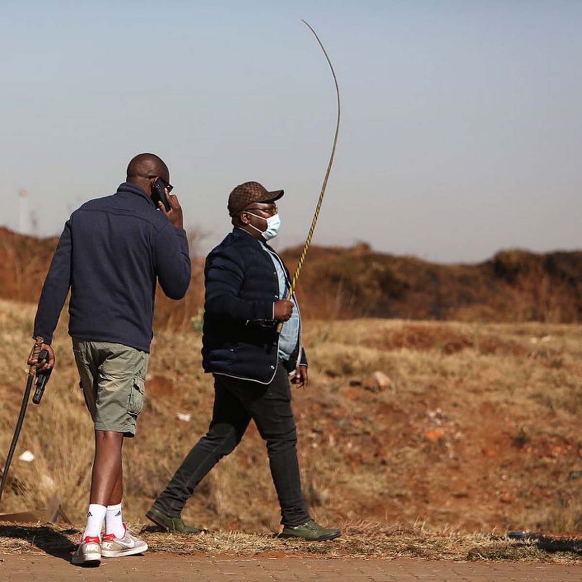 Slaki89's tweet image. Saleng and Maswanganyi on their way to FNB stadium