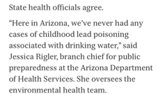 SafeH2o4Schools's tweet photo. @tmelissen1219 @DCelesteSpencer #Republicanscience
In Arizona, there's a "safe" amount of lead & we've *never *had a case of lead poisoning from water-
based on you just never test anyone for it. https://t.co/SQ5C4DjrZl