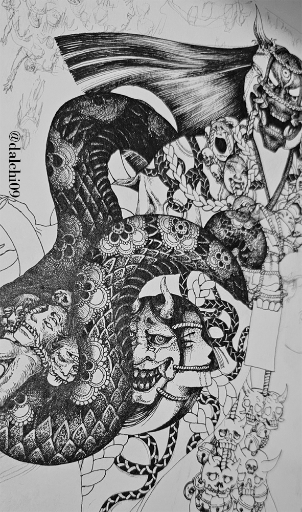 I'm also working on my own work for the group show.:3
I'll let you know when I get the detail about the group show.๐ #yokai