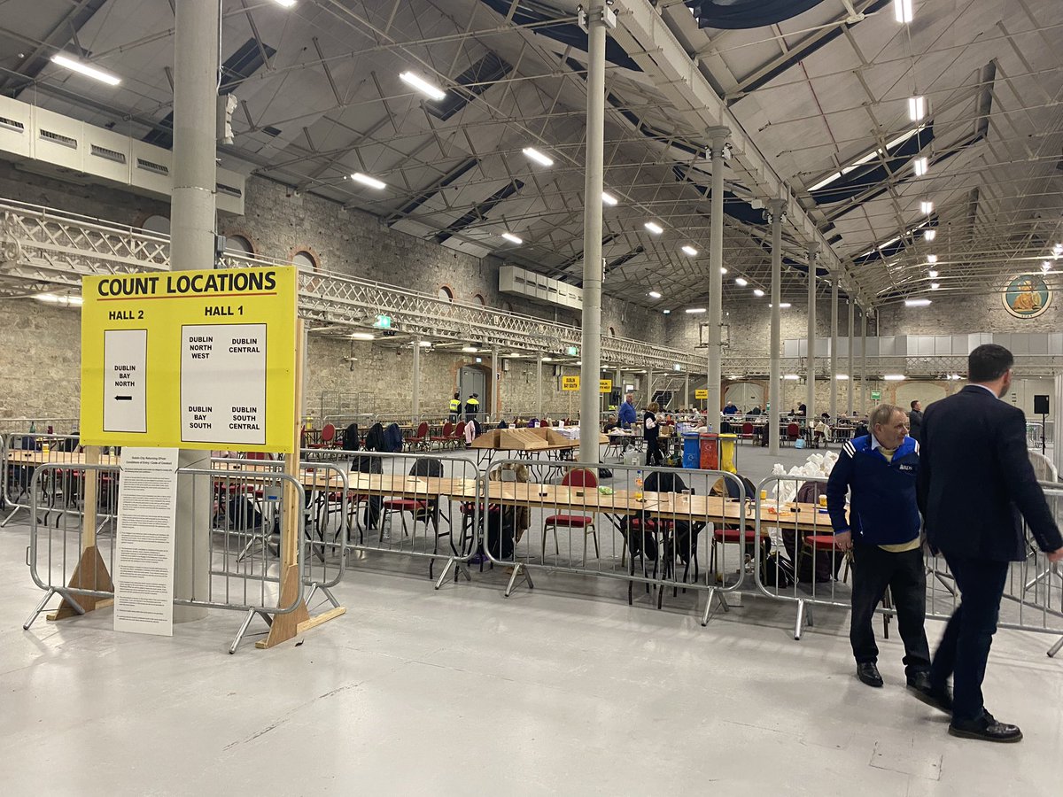 A very quiet count centre in the RDS. Count staff for Dublin Bay South have completed their work in the 39th ‘Family’ and 40th ‘Care’ amendments. An official result has not yet been declared. Count staff for Dublin Bay North have completed ‘Family’ count and are working on ‘Care’