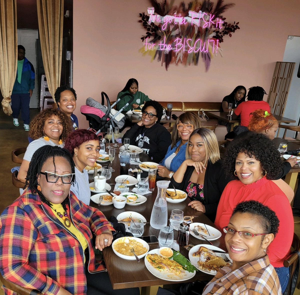 The #women from our East Point staff celebrated #International_Womens_Day by supporting the #Black woman-owned, local eatery, #EatmyBiscuits.