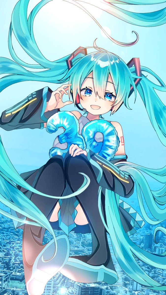 初音ミク「1:39 (ミク)なのでセーフ#初音ミク#HatsuneMiku 」|loskaのイラスト