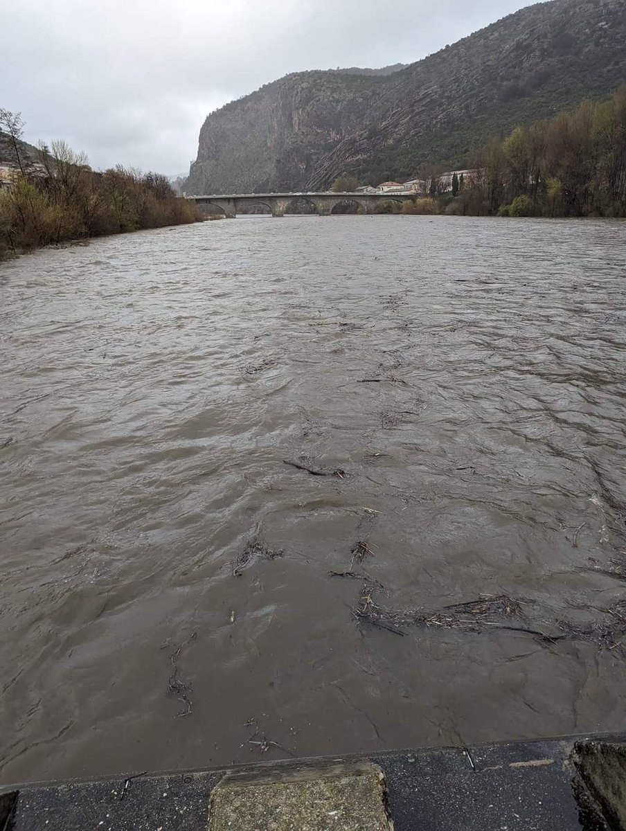 Les cours d'eau réagissent fortement comme le gardons à Anduze.
