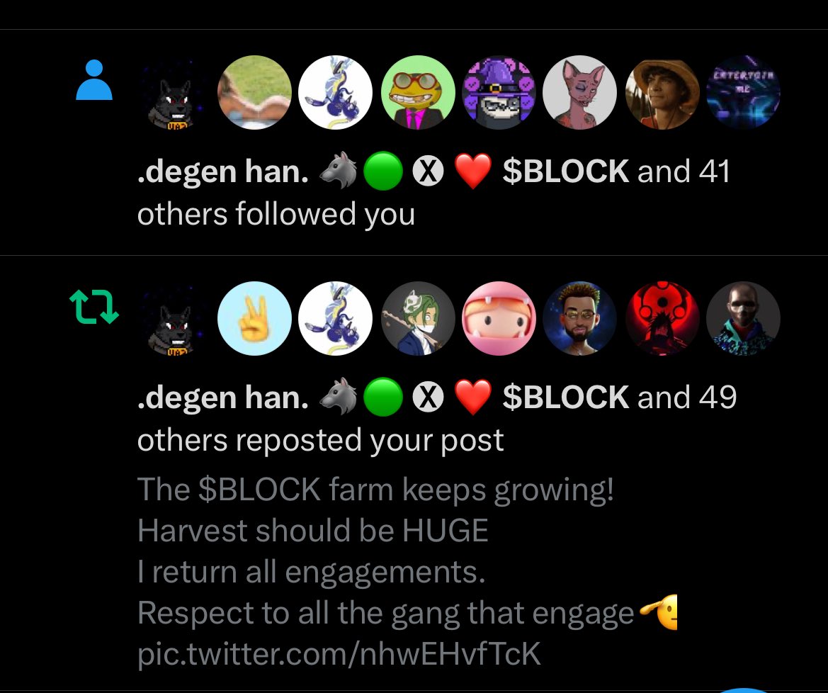 10xAro's tweet photo. The @GetBlockGames gang is currently the most active crew in web3!

Follow and engage each other��

Call that a $BLOCK chain🧱⛓️ https://t.co/RZ50mGWBsx