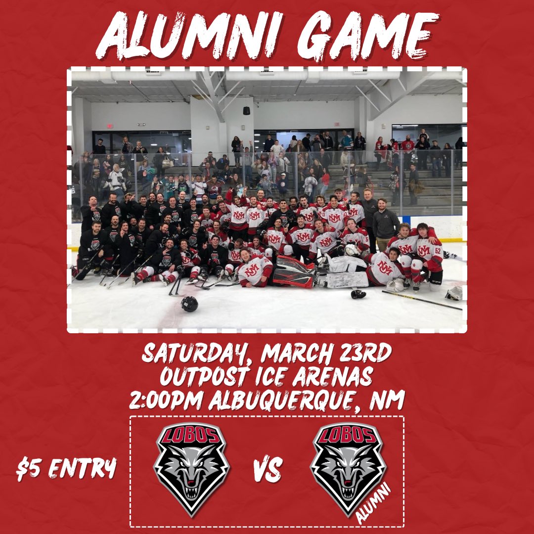 ALUMNI GAME! Come watch Team Harvey (Alumni) take on Team Lemirande (current Lobos) in 2 weeks! Entry will be $5 for all fans to come watch an exciting game! Last year the Alumni took it 3-1, who will come out on top this year? #GoLobos
