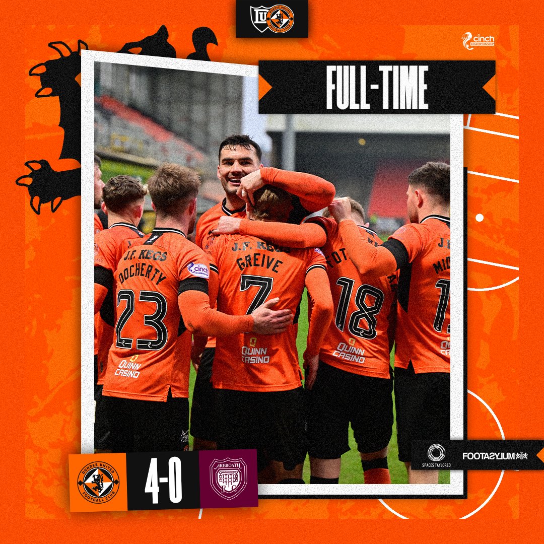 dundeeunitedfc's tweet photo. A stellar performance ensures a clean sweep over the Red Lichties β
π 4οΈβ£-0οΈβ£ π | #UTDARB | #DUFC https://t.co/TzJbh2KmsD