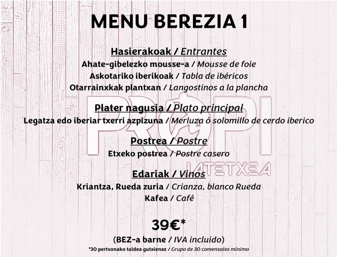 PropiJatetxea's tweet photo. #PropiMenuBereziak | Asteburukoa

Udaberria badator eta zuretzako berritasunekin gatoz!

Leku goxo eta atseginean kuadrilako bazkariak egiteko jatetxe bila zabiltza?

ERDU GURERA!

Informazio gehiago jaso nahi izanez gero👇

☎️ 611 10 70 04 https://t.co/XFKjLePlgq