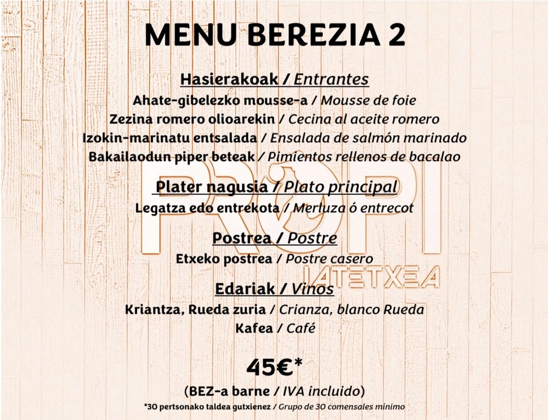PropiJatetxea's tweet photo. #PropiMenuBereziak | Asteburukoa

Udaberria badator eta zuretzako berritasunekin gatoz!

Leku goxo eta atseginean kuadrilako bazkariak egiteko jatetxe bila zabiltza?

ERDU GURERA!

Informazio gehiago jaso nahi izanez gero👇

☎️ 611 10 70 04 https://t.co/XFKjLePlgq