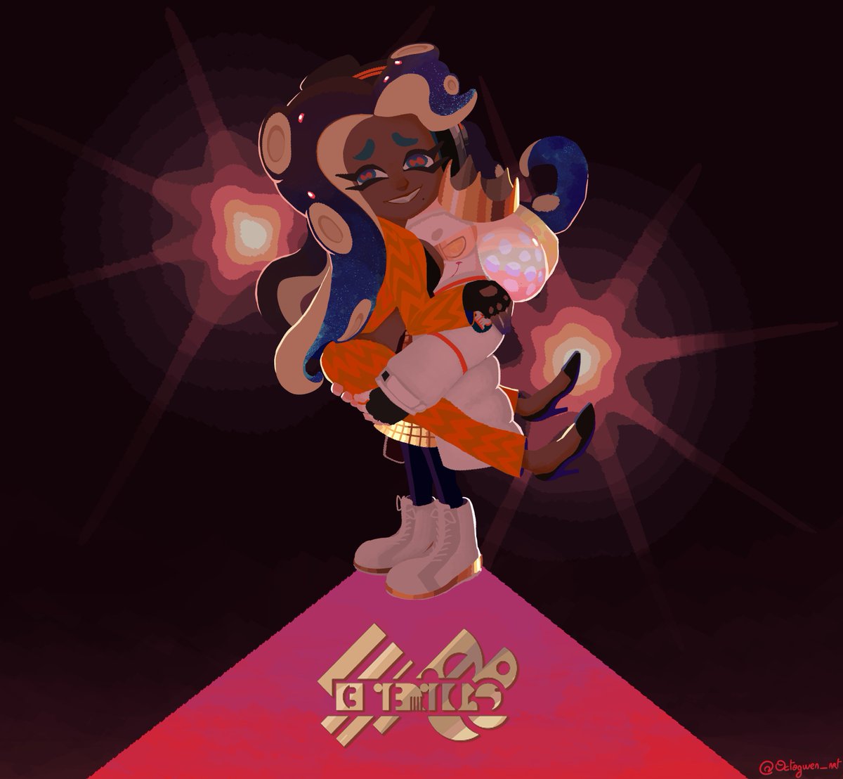 Octogwen_art's tweet photo. First time I've tried to imitate splatoon art's style~

#pearlina #sideordersplatoon #splatoonart  #pearlsplatoon #marinasplatoon #splatoon3 #Splatoon3SideOrder #fanart #splatoonartstyle https://t.co/au3hFCZW2z