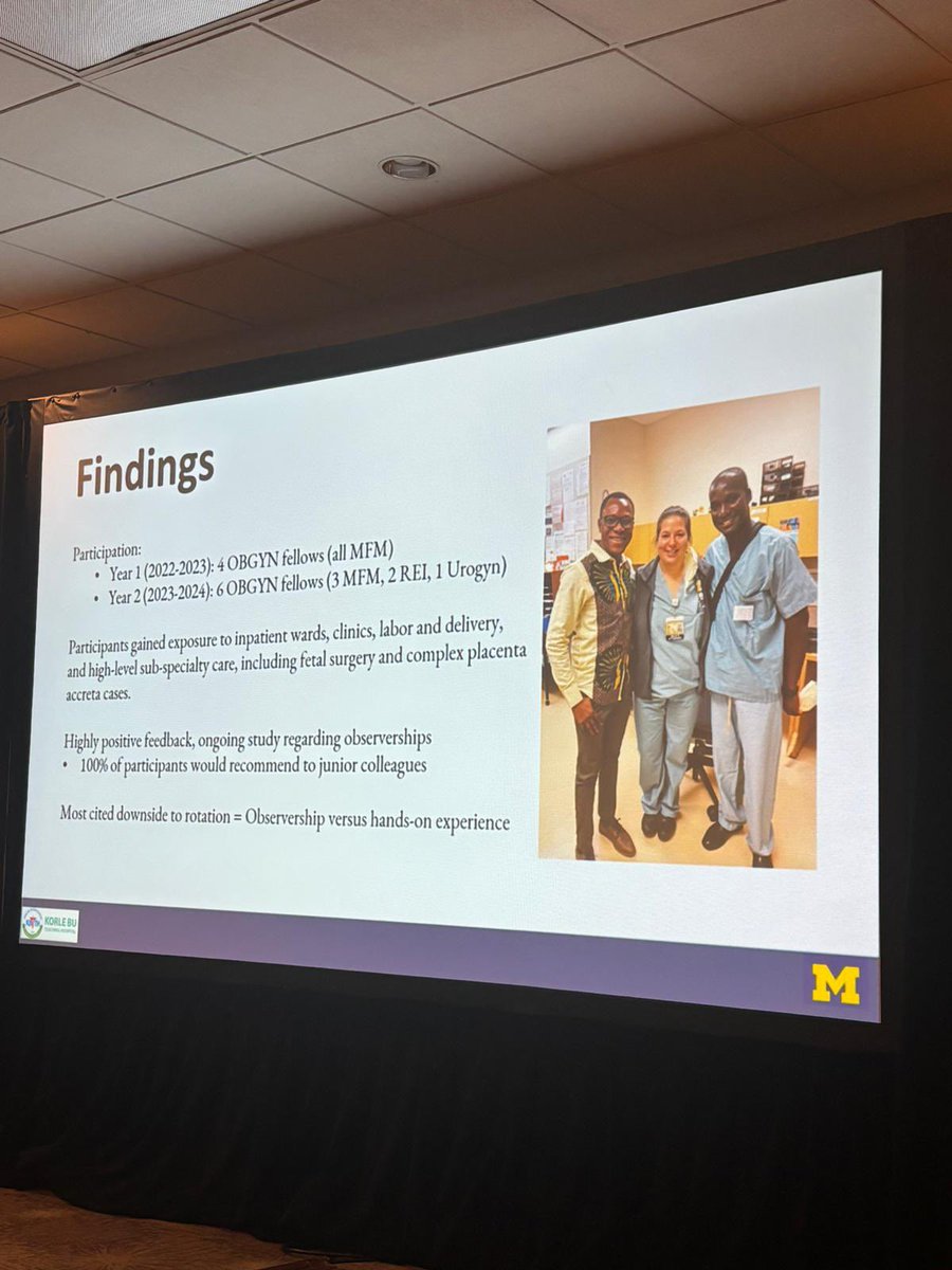 UofM resident @EvanKeil and our global health fellow presenting 2 of our newer collabs 💛 bidirectional obgyn fellow exchanges 💙 medical student research grants 🇬🇭 🇺🇸 #globalhealth @UMichOBGYN_Res