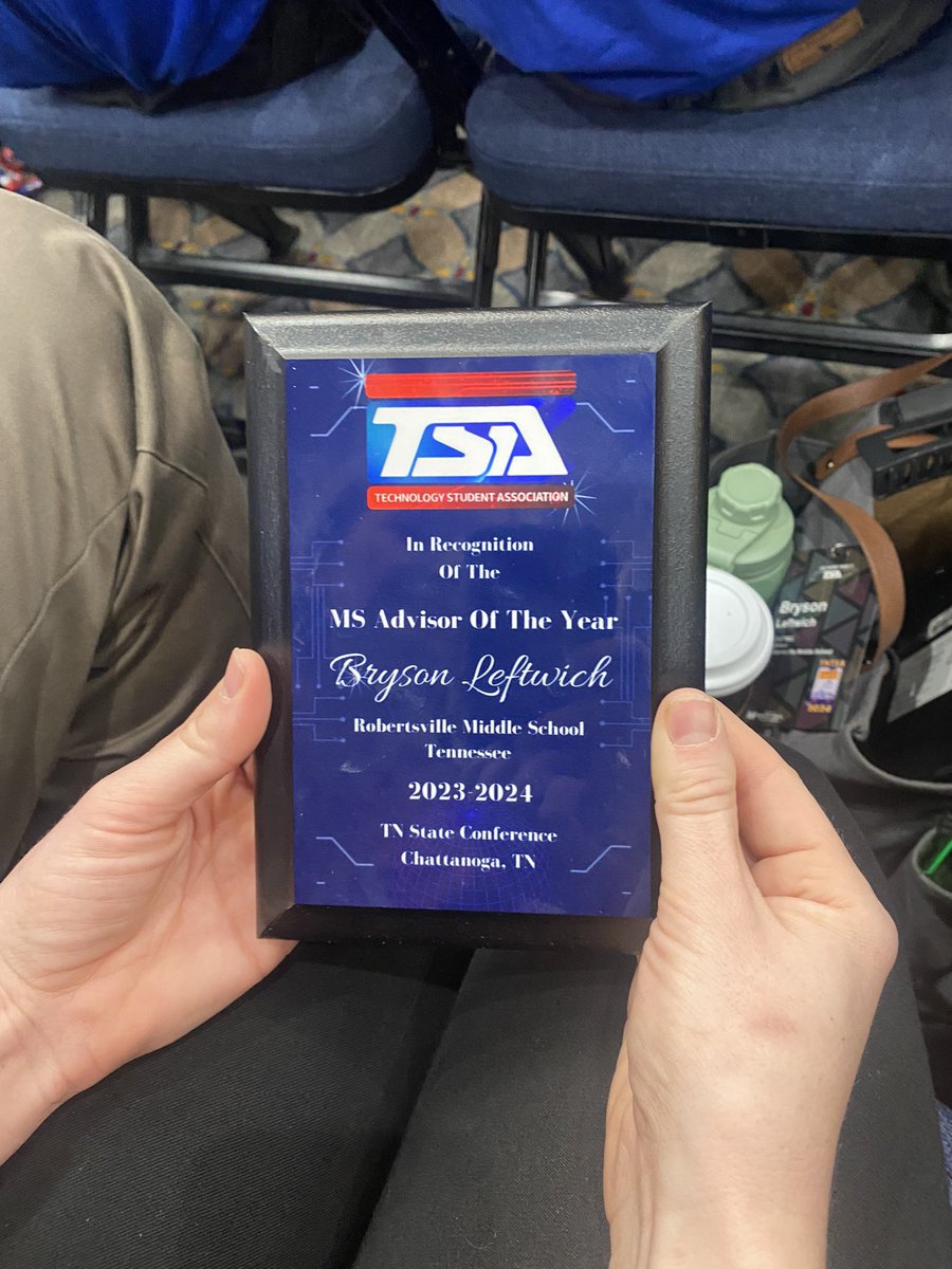 Special shout out to my friend, colleague, and TSA co-advisor, Bryson Leftwich, for receiving Middle School Advisor of the Year award!  <a href="/RMSortn/">Robertsville Middle</a> <a href="/ORSchools/">Oak Ridge Schools</a>
