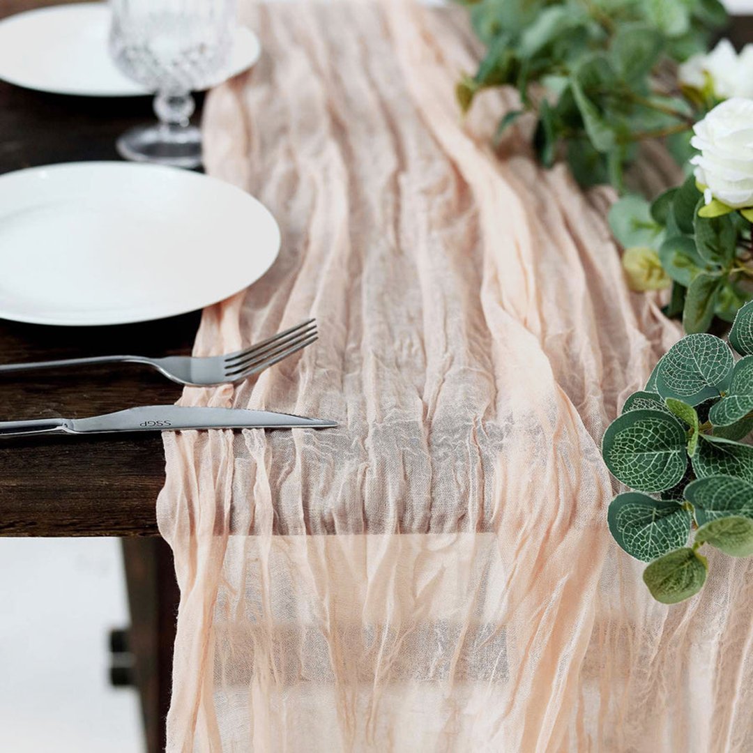 TableclothsF's tweet photo. Bring boho vibes to your table with our Gauze Cheesecloth Boho Table Runner! Whether it's a #rustic wedding or a bohemian themed party, its versatile color and charming texture will enhance any tabletop. 💫🌾

➡️ Check It Out Here! - https://t.co/Oe7CsejJUz

#EventSetup https://t.co/UPbBFm5AMn