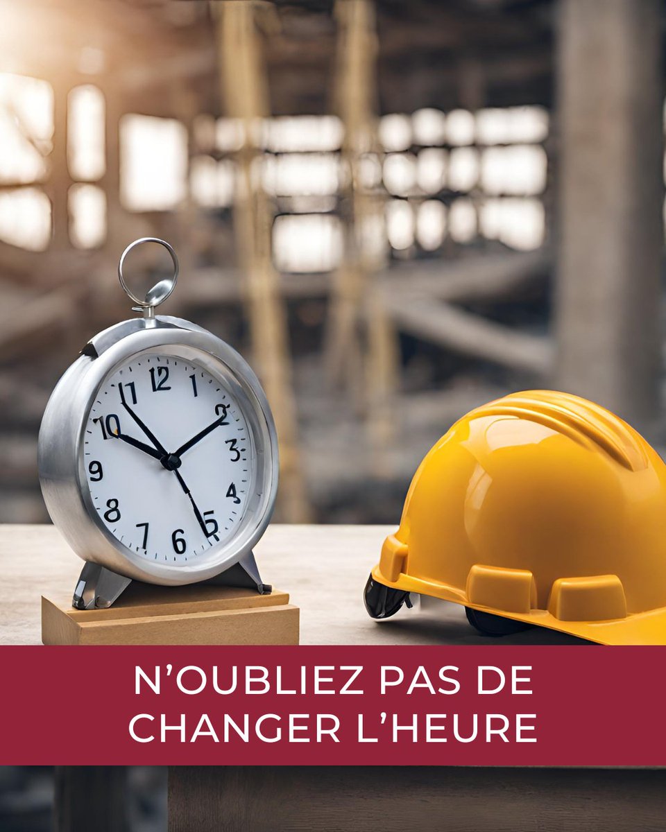 MEtGConstructio's tweet photo. ⏰ N'oubliez pas : ce week-end, nous avançons l'heure ! Préparez-vous à perdre une heure de sommeil dans la nuit du 9 au 10 mars à 2h du matin. #ChangementDHeure #AvancerLHorloge 🕑 #metgconstruction #construction https://t.co/zFxfifHGGt