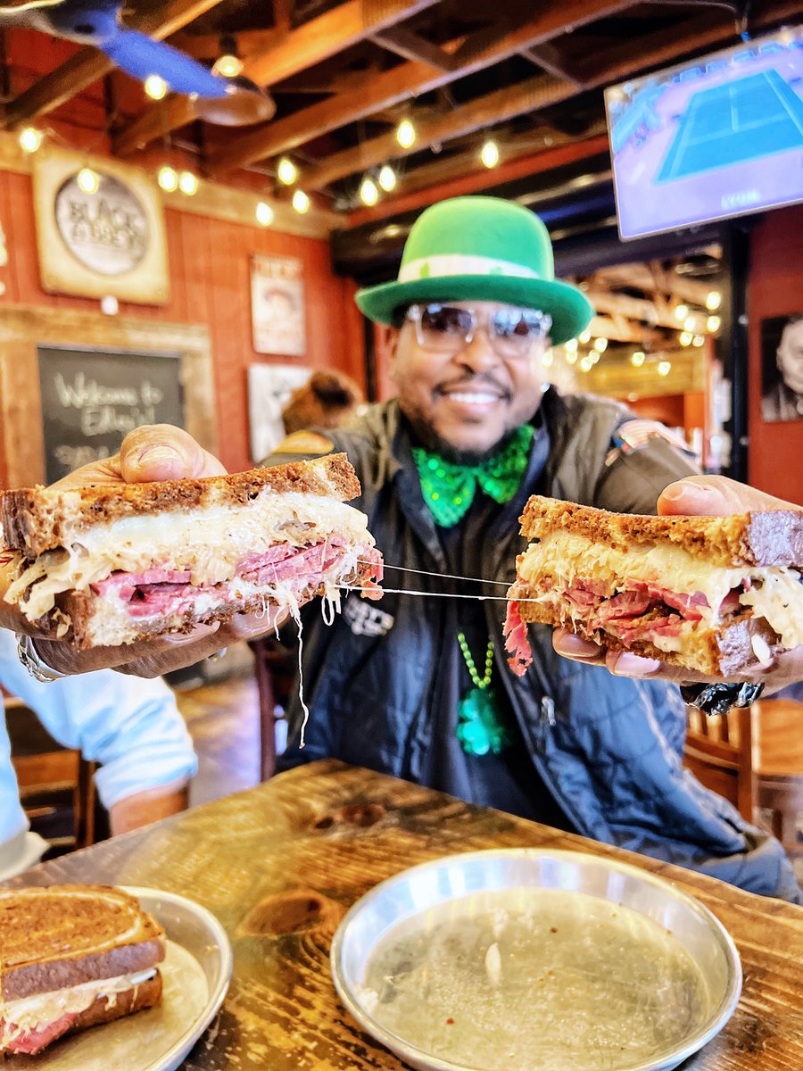 Edleysbbq's tweet photo. Smoked Reubens are coming in hot next weekend 🍀 Grab one only on March 16th and 17th. #reuben #reubensandwich #stpatricksday #stpaddysday #edleysbbq https://t.co/OulqfOXY2l