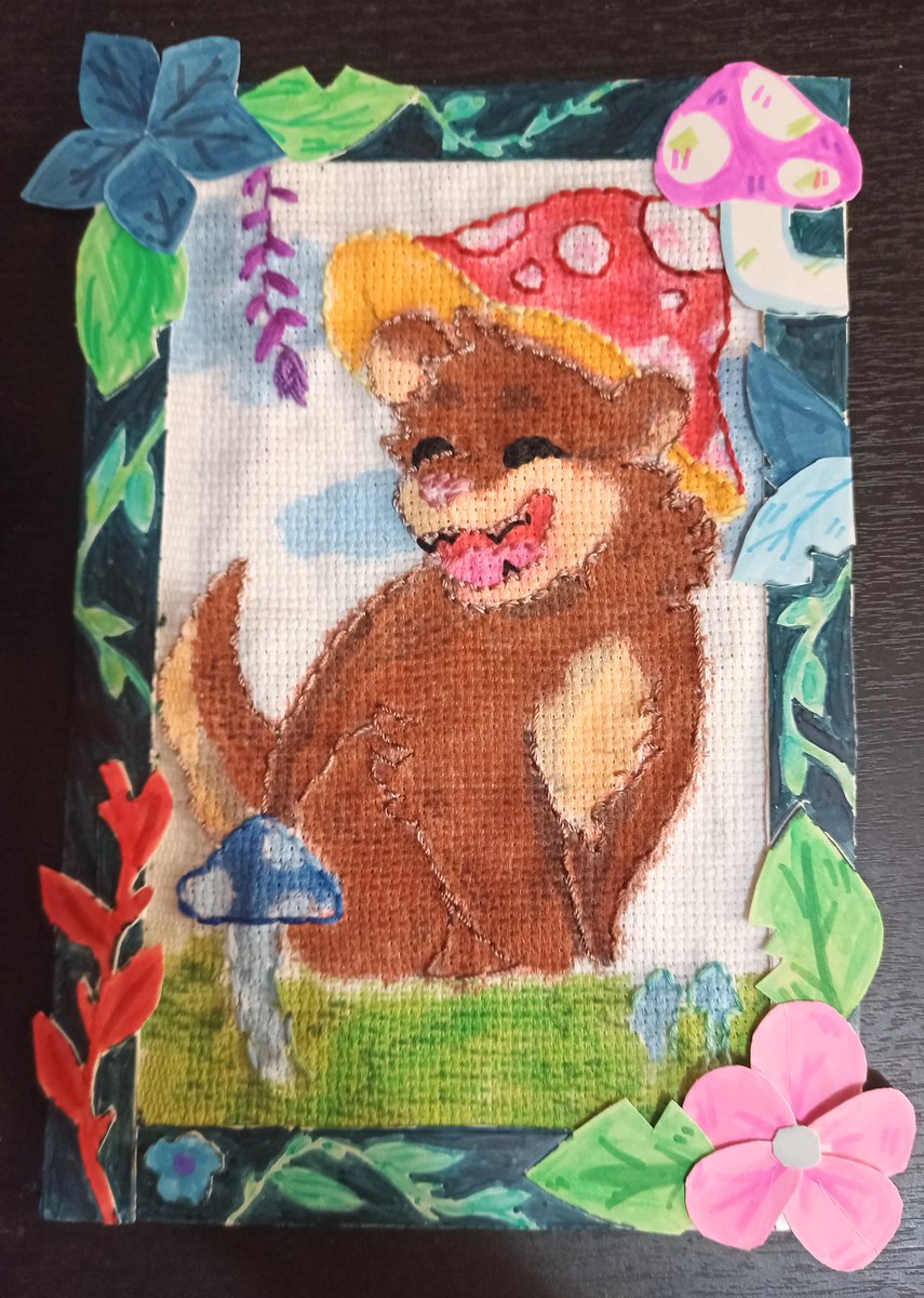 Khyru_'s tweet photo. Un bordado que hice en 2022¿ , ahora le puse un marco ^^
#otter #nutria #fungu #embroidery #art #artist #craft https://t.co/XVbtme3tq3