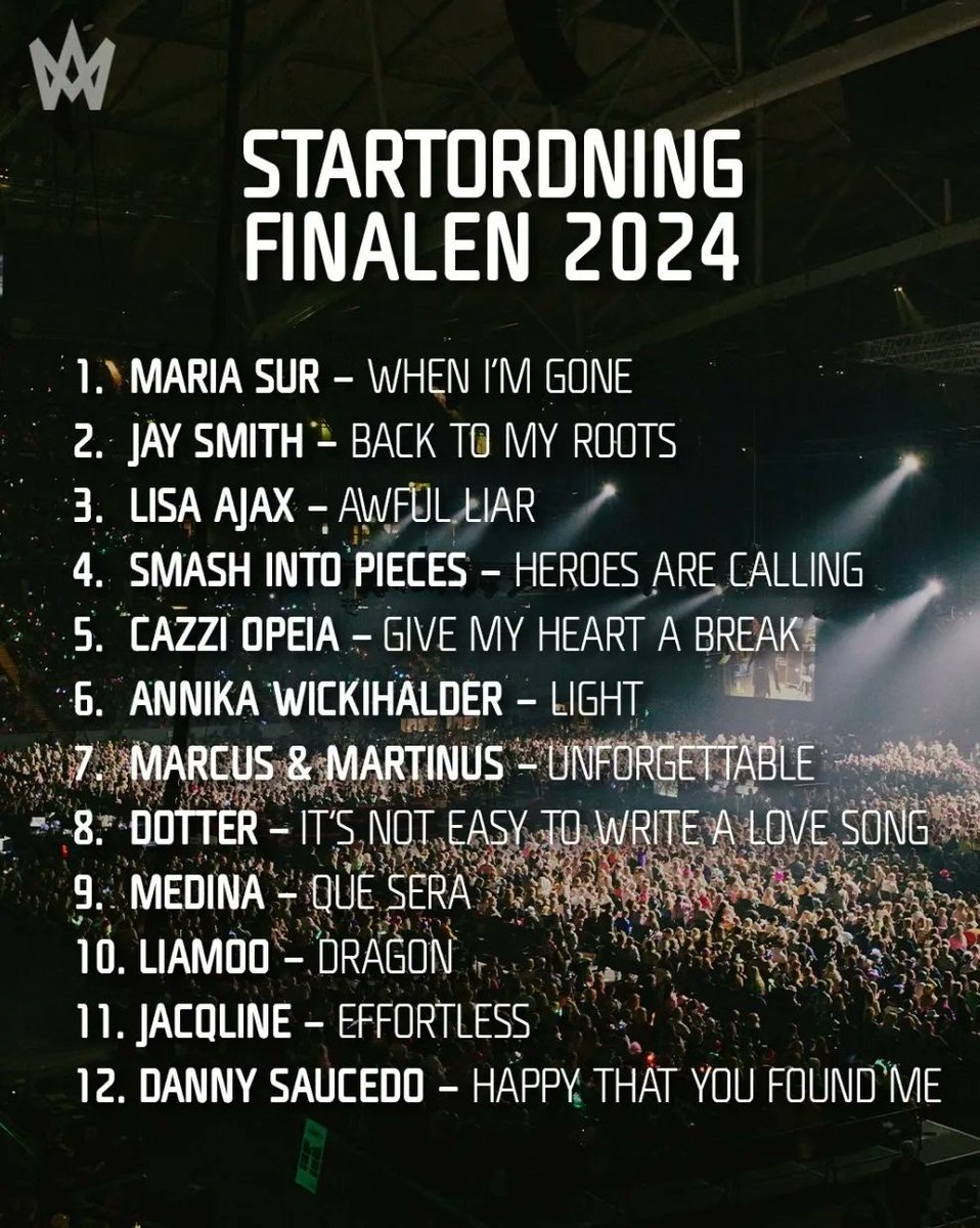 alleseurovision's tweet photo. Diese 12 Songs/Künstler:innen gehen heute im #Melfest Finale an den Start. https://t.co/s80waP69hL