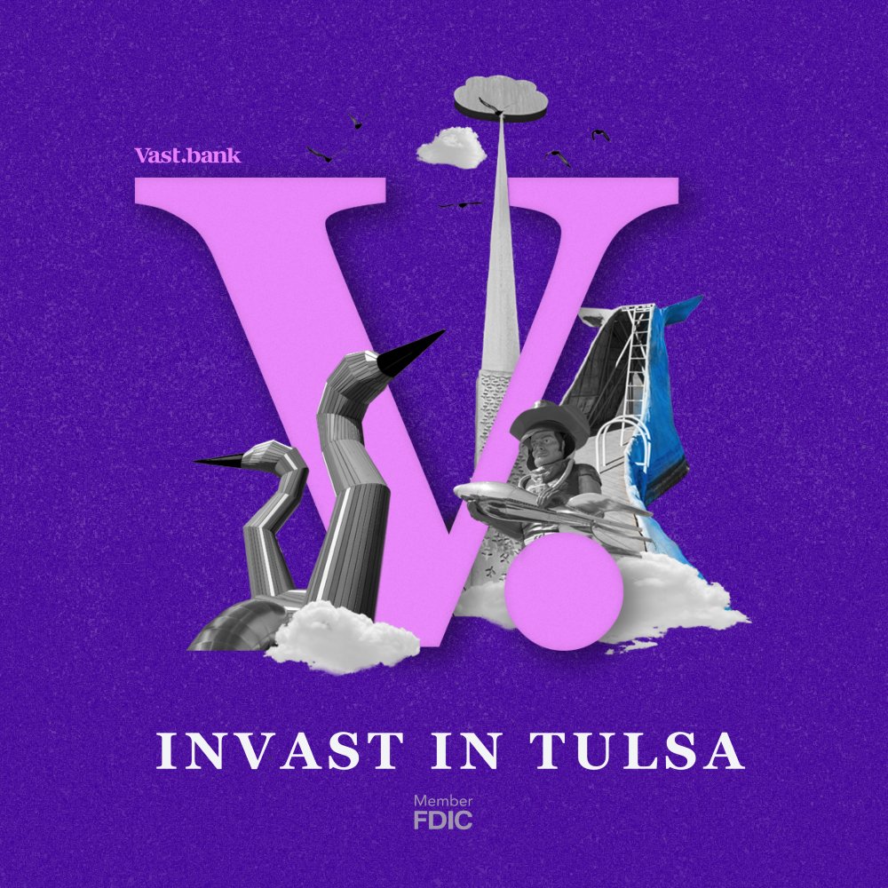 Did you know you can support Tulsa by banking with Vast? We proudly invest in our city, from community events to local businesses. 

Show your Tulsa pride. Learn more about a Vast bank account today.