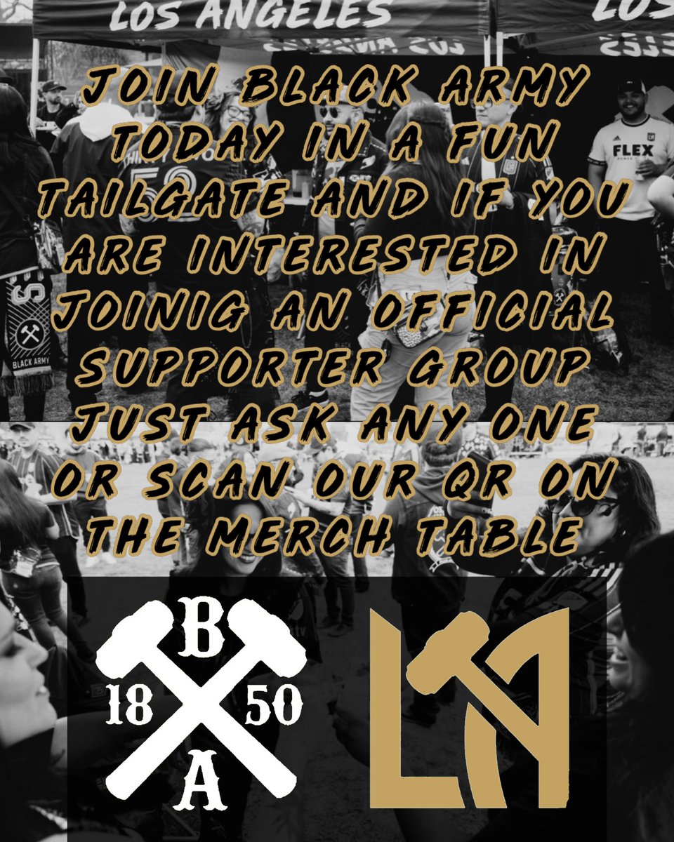We hope you can make it to our tailgate and drink a few beers before the game. 💪🏼🔥 #blackarmy #BA1850 #LAFC