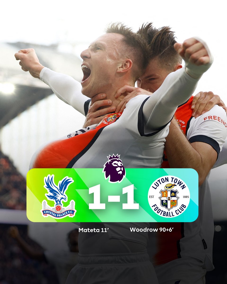 Late drama as @LutonTown salvage a point at Selhurst Park! ⌛️

#CRYLUT
