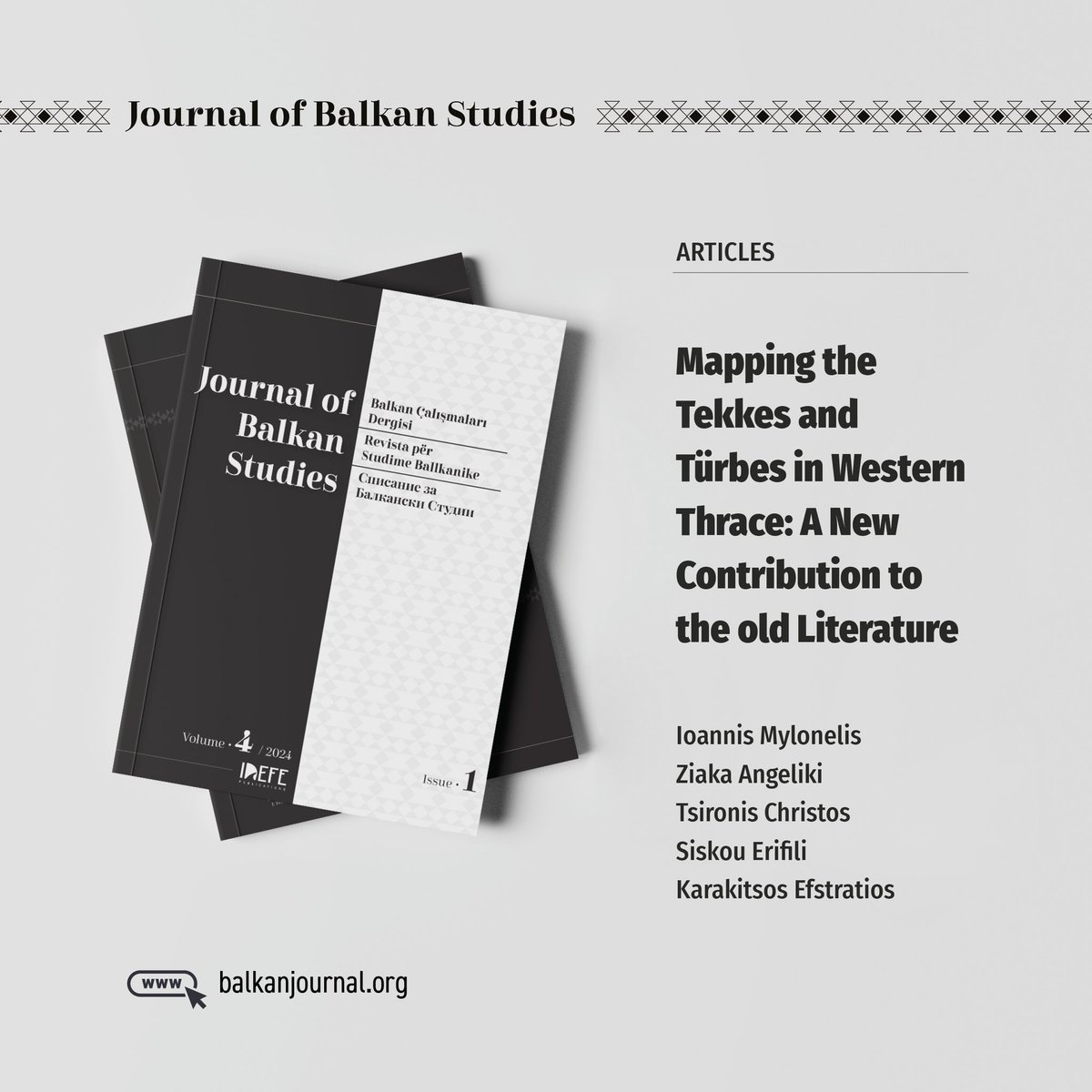 BalkanStudies's tweet photo. Journal of Balkan Studies
V(4) I(1) - Ioannis Mylonelis

Mapping the Tekkes and Türbes in Western Thrace: A New Contribution to the old Literature

https://t.co/uMkdSANM95 https://t.co/78w3KvaH94