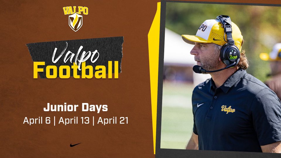 JUNIOR DAY DATES ARE SET! Future Beacons this is a great opportunity for you to come out and see what Valpo has to offer! 🟡🟤 #ThirtySix💯