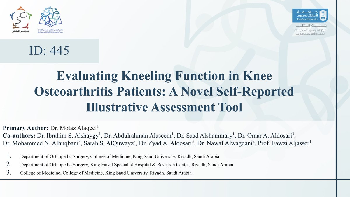 Sarah_AlQuwayz's tweet photo. MSRF journey: leading #MSRF5 last year to winning #MSRF6 oral presentation first place this year! 

Couldn't have done it without the support of the amazing research members &amp; the guidance from the phenomenal doctors @Motaz_AlAqeel @fawzi_aljassir @ialshaygy @Abalaseem https://t.co/bm8Alqs8aB