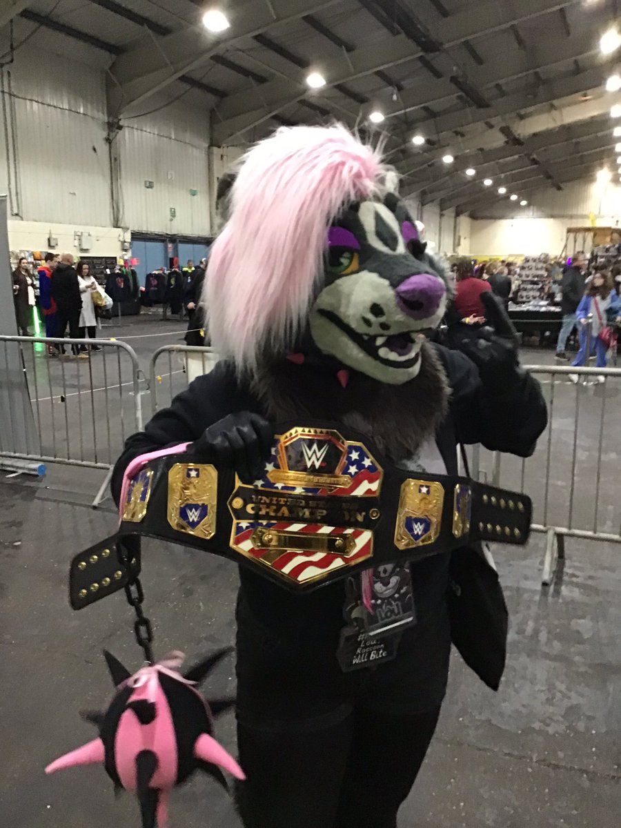 NeverColoV1's tweet photo. Seen @Lou_Raccoon for the first time in my Fursuit Adventures at #ExeterComicCon via #UKCGF. https://t.co/t9ytvA11GV