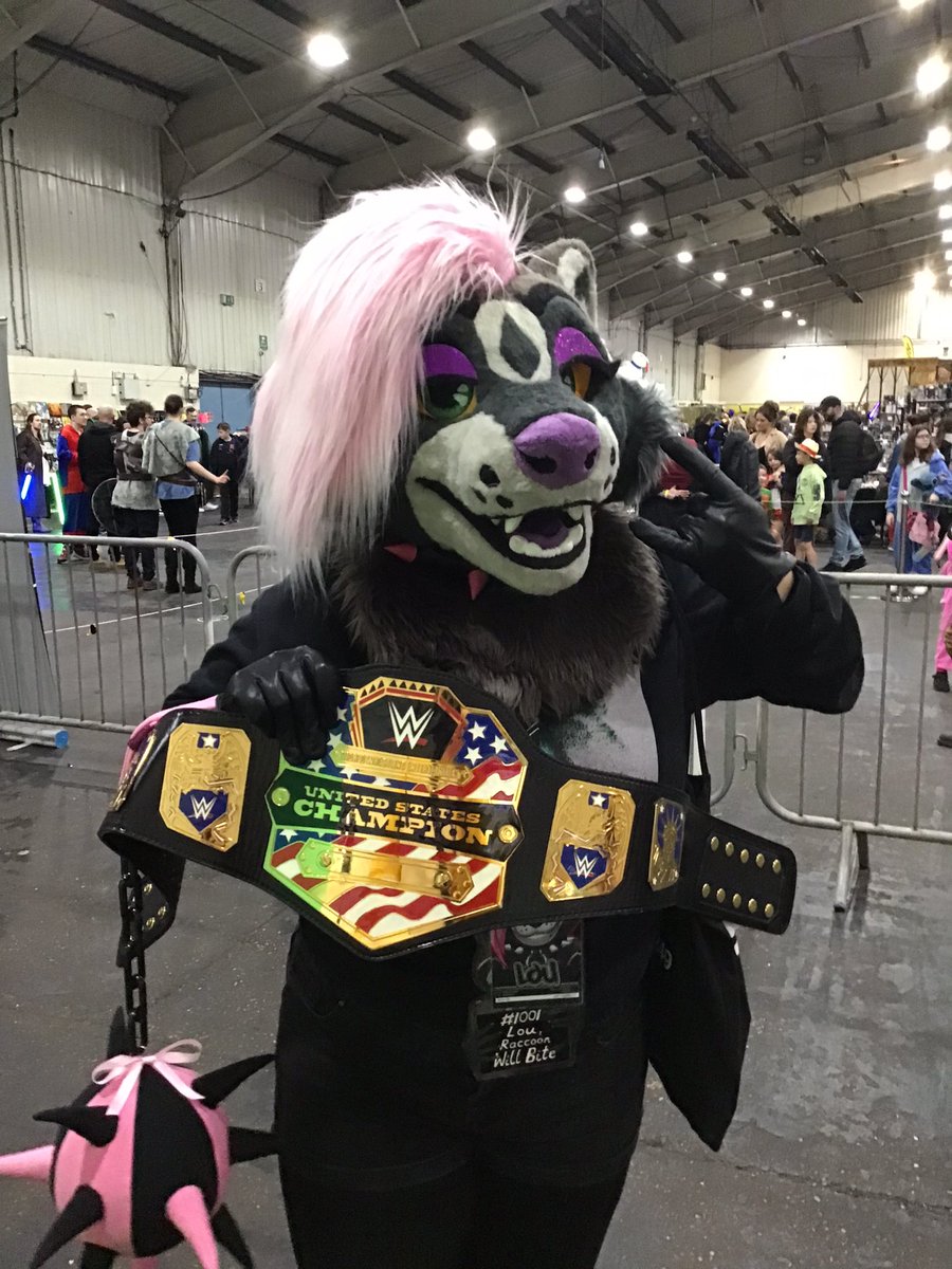 NeverColoV1's tweet photo. Seen @Lou_Raccoon for the first time in my Fursuit Adventures at #ExeterComicCon via #UKCGF. https://t.co/t9ytvA11GV