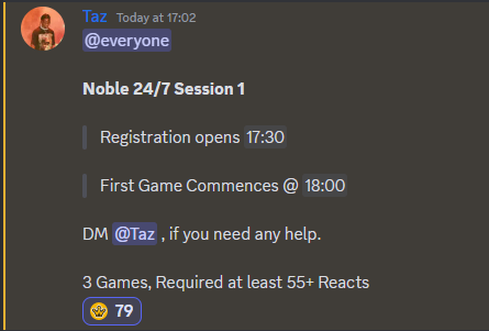 Noble Practice Server tweet media