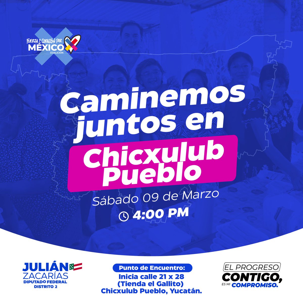 JULIANZACARIASC's tweet photo. ¡Acompáñame a caminar!
Nos vemos al rato para caminar juntos en #CHICXULUBPUEBLO e #IXIL. Vamos con todo Distrito ✌️. #compromisoContigo https://t.co/yboZPUWUPd