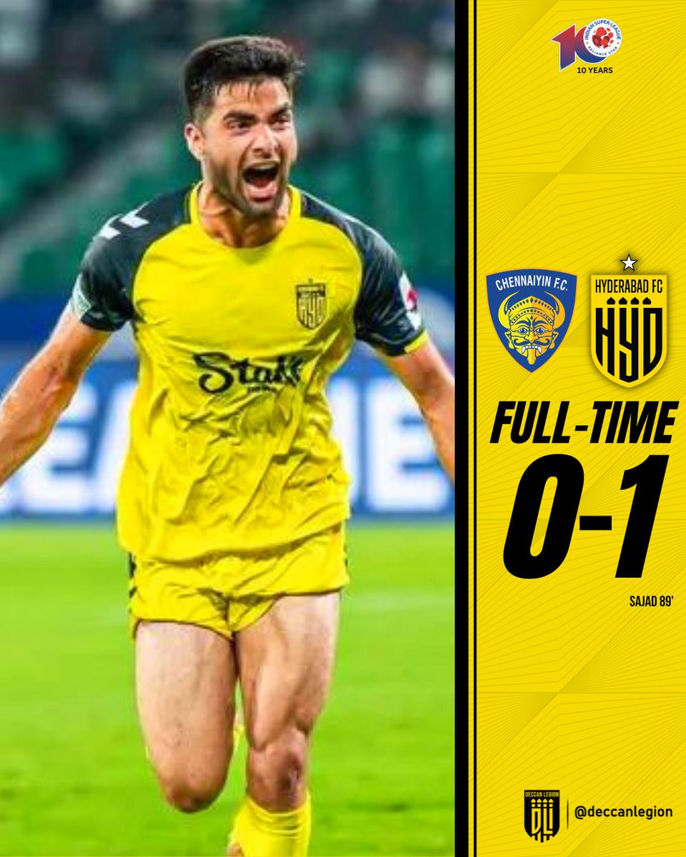 3 points. That’s it. That’s the tweet. #HyderabadFC #WeAreHFC 💛🖤