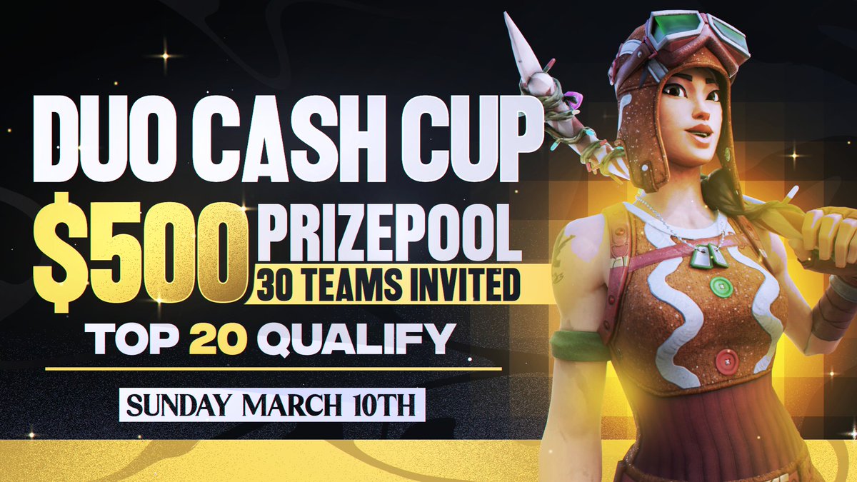 Krayzowyd's tweet photo. We are officially announcing our $500 DUO CASH CUP on Sunday March 10th at (3pm est) 💰

How to participate:
Must be following @4TEsportsOff &amp; @ClasherFN 
❤️ + ♻️
@ 3 people in replies

Good luck 🍀, Discord in Replies 👇

Reply why we should invite you! 🤔 https://t.co/df3NSXm8W5
