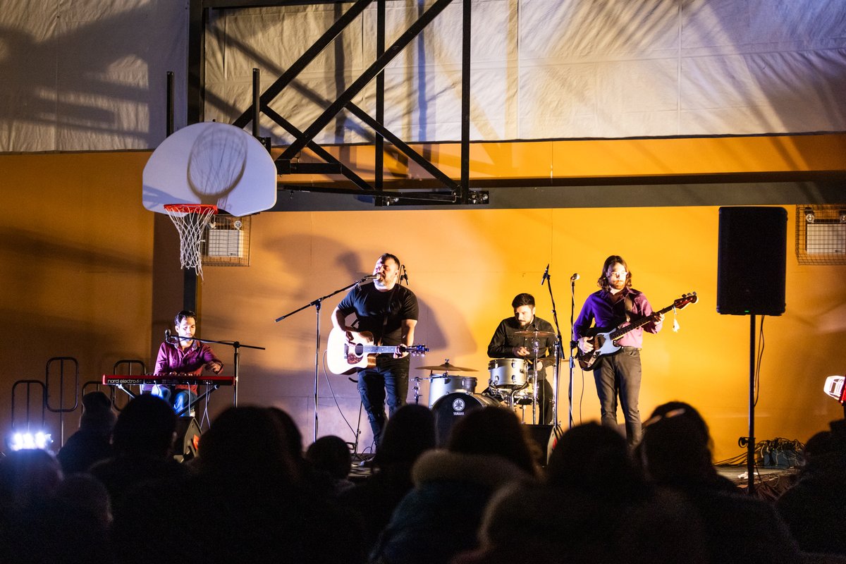 AirBorealis's tweet photo. Silver Wolf Band’s first show of the North Coast Tour in Nain was amazing! A huge thank you to everyone in Nain for the warm welcome, kicking off their tour on an incredible note! 
Photo Credit: Tom Cochrane https://t.co/WfPodcQPjO