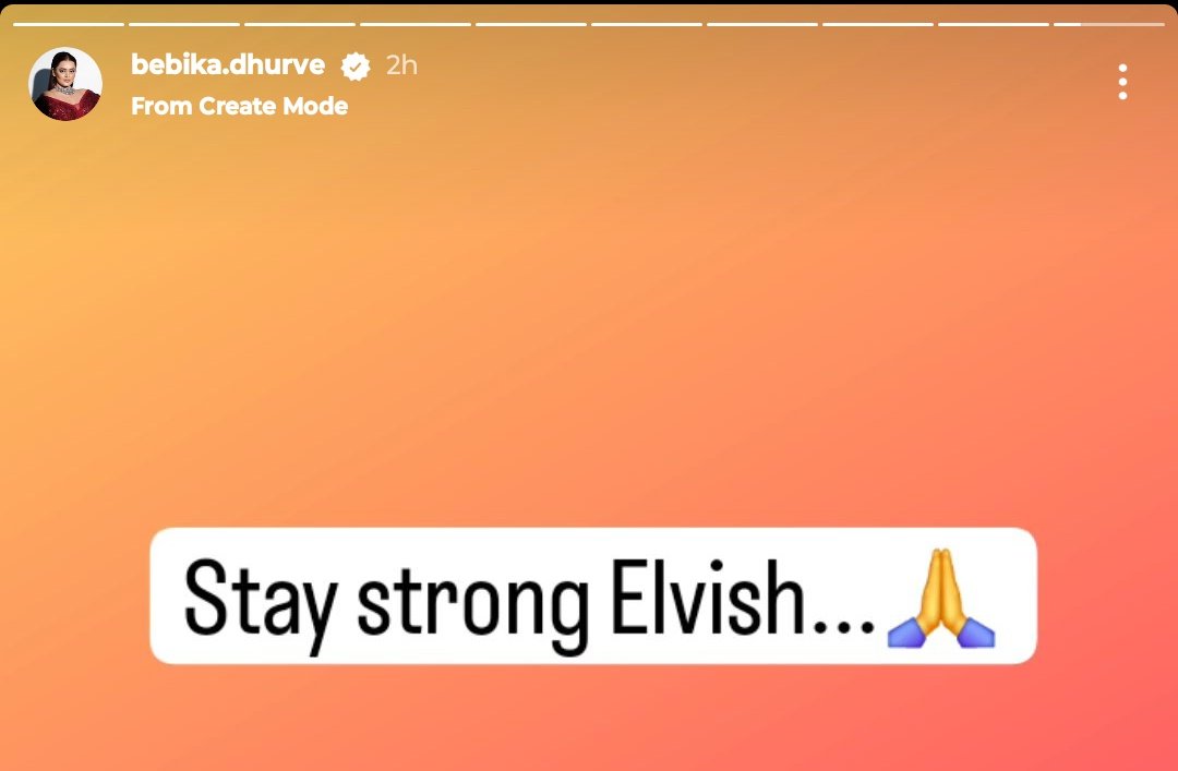 Bebika Dhruve came in support of #ElvishYadav via her Instagram story 🙏

Maturity is recognizing that the true vamp of the show was someone else, who exploited the hero for her own fame and abandoned him in his tough times.

Bebika has earned my utmost respect 🙌🏻

#ElvishArmy