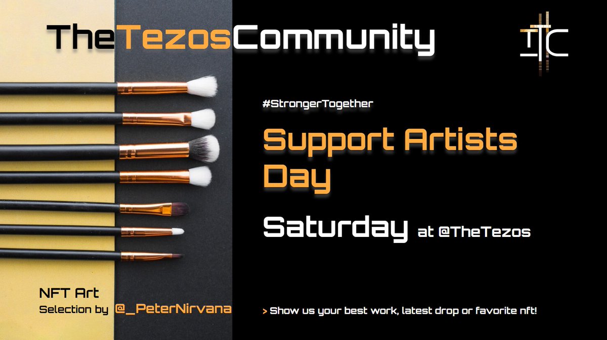TheTezos's tweet photo. Hello #Tezos 

Art frens and collectors, today it's support artist day at TTC 💪

Please drop your artwork in this thread and we will be buying some during the week. Looking forward to see all the talent and the great pieces. Keep up the great work 👏

#Strongertogether #Art https://t.co/0Td57UxzTZ