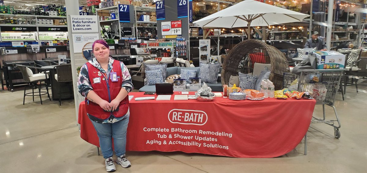 #R1DEMOS It is a rainy Saturday but we moved the Rebath cookout indoors and the demo goes on!