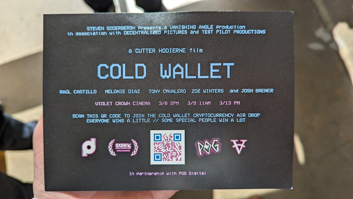We’re very proud of the great reception to #ColdWallet at @sxsw 🌟 A big congrats to the team & make sure to catch the film while you’re there 🤩