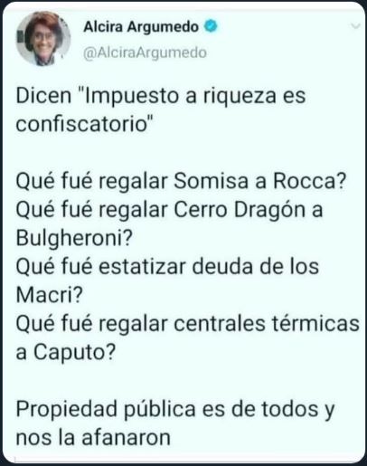 @AliciaCastroAR Entre tantas otras empresas que la querida Alcira siempre nos recordaba. Menem un daño gigante para nuestro País lo quieren poner como prócer 🤦‍♂️