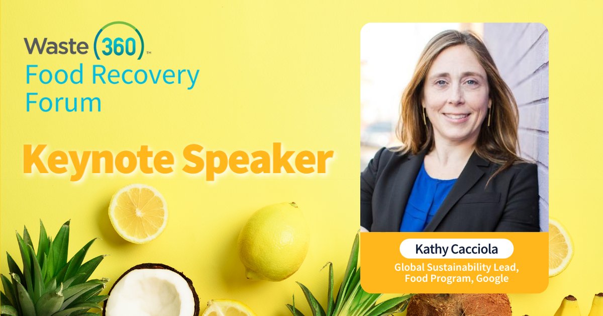 Meet our first featured speaker in our new #SpeakerSaturday series! Join Kathy Cacciola, a Global Sustainability Lead at Google, for the Food Recovery Forum Keynote as she discusses food loss and waste across the value chain. Learn More: utm.io/ugFpT