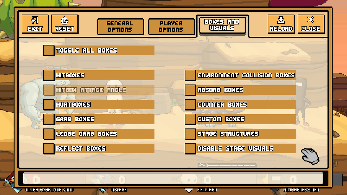 FraymakersGame's tweet photo. 🏋️‍♂️ Our training mode overhaul is out now! 🏋️‍♀️ Featuring a ton of highly requested features to help you test characters and custom content.

As an added bonus, we added a bunch of the options to replay mode, too! https://t.co/gy1JvDDdUe