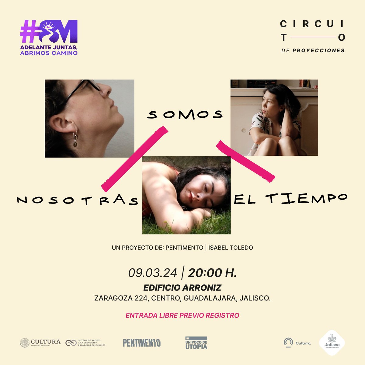 pentimentot's tweet photo. Habitar el tiempo desde otra temporalidad.

N O S O T R A S  S O M O S   E L   T I E M P O  en el Edificio Arróniz, Guadalajara, Jalisco. @CulturaJalisco 

Entrada libre con registro previo: https://t.co/q4vpcLX3wj https://t.co/yYqRTlCok1