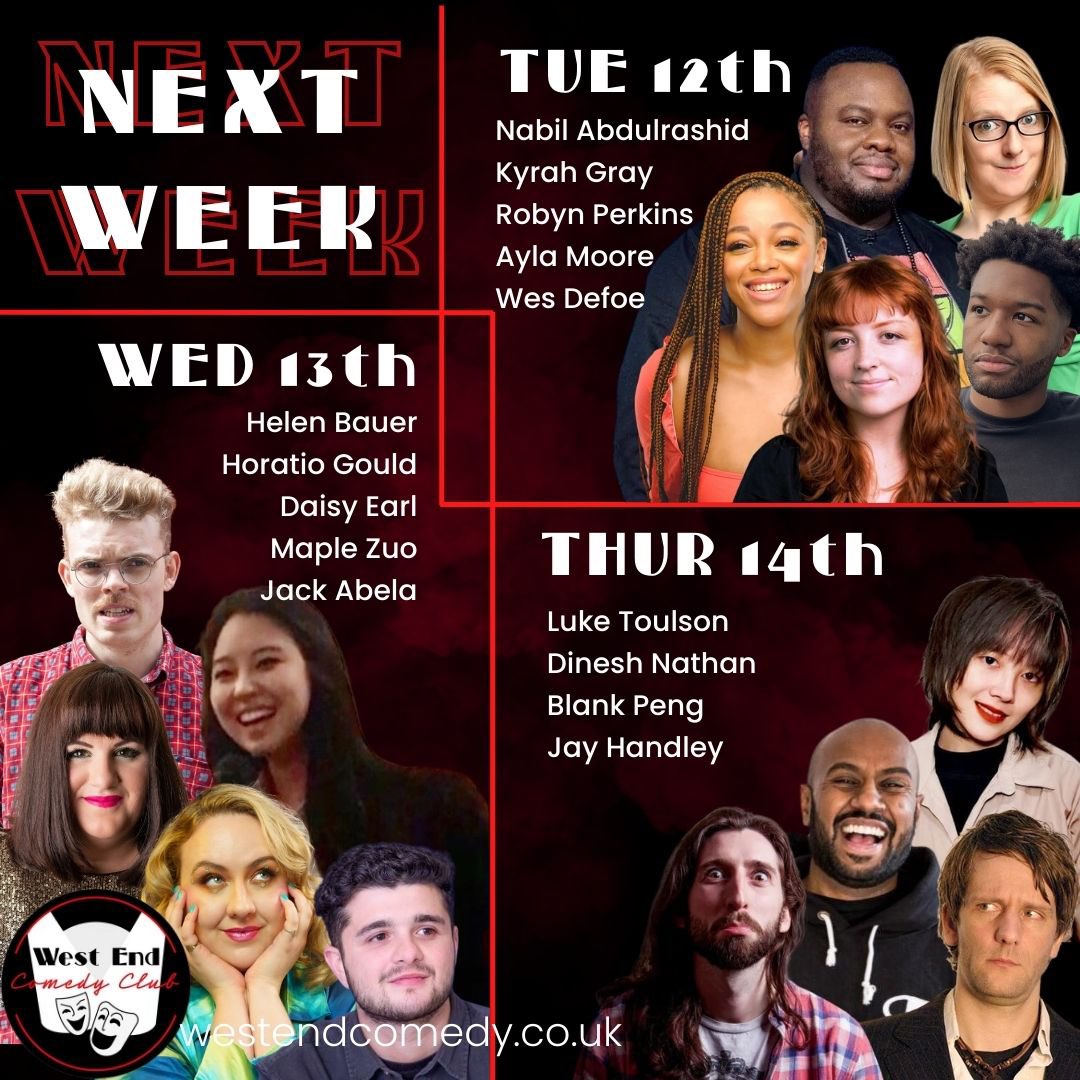 Shows 7.45pm | Doors 7.15pm 🎟️ westendcomedy.co.uk