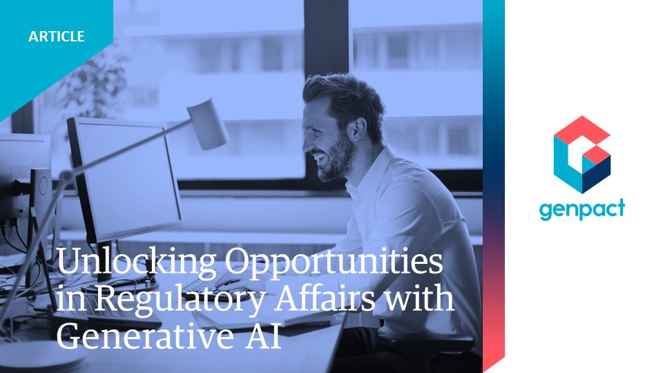 Genpact's tweet photo. Unlock the power of #GenAI in Regulatory Affairs with our own Dr. Michael Malone's groundbreaking insights in @HCBizToday! Discover how this technology is set to revolutionize processes, enhance efficiency, and accelerate access to life-changing medicines. https://t.co/HyREZ3fp9m https://t.co/EuDEVEX8AK