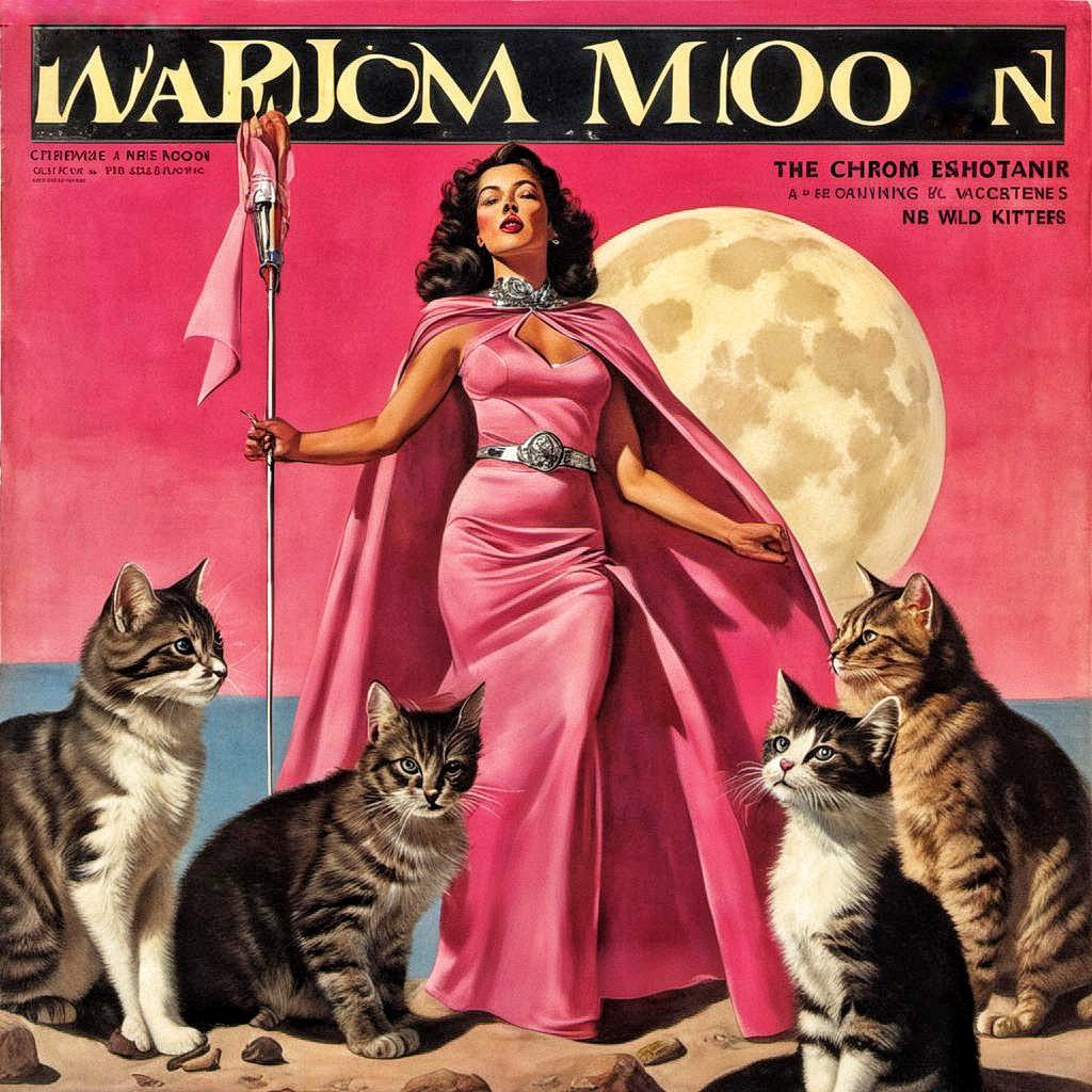 FOMOMoonGlow's tweet photo. Cat fancy magazine covers ๐
#promptshare
moon woman wearing a pink cape blowing in the wind, she stands among a group of wild moon kittens, photorealistic magazine cover
Try ๐ผ๏ธ
Modify โป๏ธ
Share ๐ค https://t.co/PwiEbwIfgU